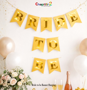 Bride To Be Gold Banner Hanging | Metallic Foil Bridal Shower Decoration Banner Pakistan