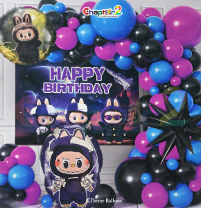 Space Cartoon Birthday Decoration Kit – Galaxy Theme Balloon Party Set for Kids