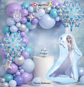 Frozen Elsa Birthday Balloon Decoration Set – Snowflake Princess Party Decoration Kit