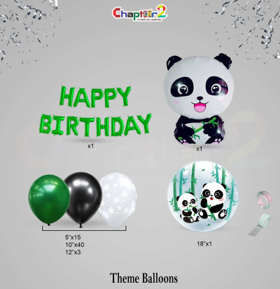 Panda Birthday Balloon Decoration Set – Green Jungle Panda Theme Party Kit for Kids 2 5401526b