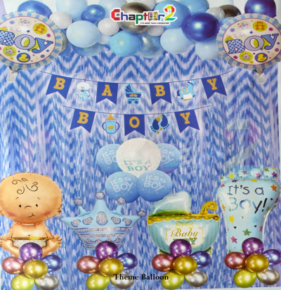 It’s A Boy Baby Shower Decoration Set – Blue Baby Boy Balloon & Banner Party Kit