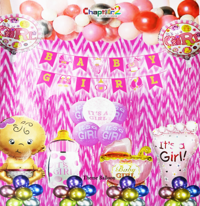 Baby Girl Baby Shower Decoration Set