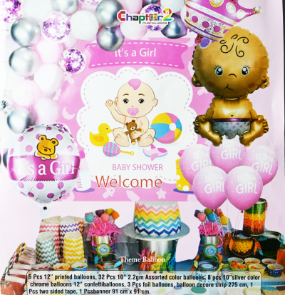 It’s a Girl Baby Shower Decoration Set – Baby Girl Balloon Party Kit