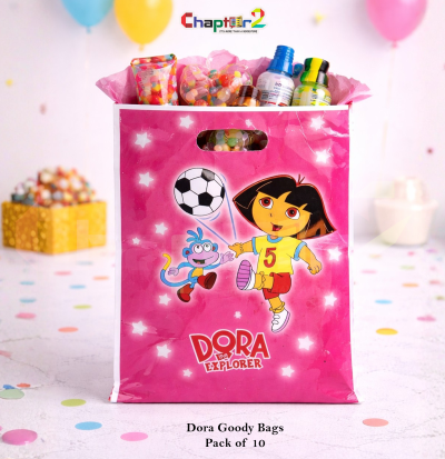 Dora Explorer Goody Bags 10 x 6.5 Inches Pack of 10 – Kids Birthday Party Favor Bags Cartoon Gift Bags