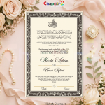 Customized Premium Black & Ivory Islamic Nikkah Contract with Frame – Elegant Personalized Marriage Certificate for Bride & Groom 💍 - a3