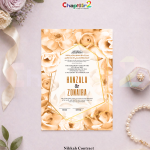 Luxury Golden Floral Personalized Nikkah Contract – Elegant Modern Islamic Marriage Certificate for Bride & Groom - a3