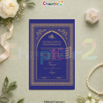 Royal Blue & Gold Personalized Nikkah Contract – Premium Islamic Marriage Certificate with Arch Design 💙✨ - a3