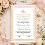 Personalized Luxury Gold Nikkah Contract – Elegant Islamic Marriage Certificate | Premium White & Gold Wedding Keepsake - a3