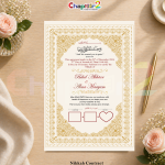 Personalized Royal Gold Nikkah Contract – Elegant Islamic Marriage Certificate with Ornate Arch Design ✨🕌 - a3