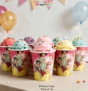 Princess Theme Party Cups 3 Inch Pack of 10 – Disposable Cartoon Birthday Cups for Kids Party Decor