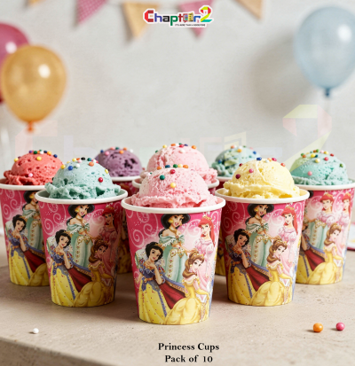 Princess Theme Party Cups 3 Inch Pack of 10 – Disposable Cartoon Birthday Cups for Kids Party Decor