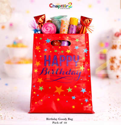 Happy Birthday Goody Bags Pack of 10 – 10 x 6.5 Inches Party Favor Bags for Kids Birthday