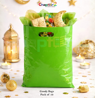 Plain Light Green Goody Bags 10 x 6.5 Inches Pack of 10 – Premium Party Favor Bags Gift Packaging Bags