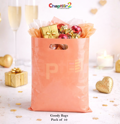 Plain Peach Goody Bags 10 x 6.5 Inches Pack of 10 – Premium Party Favor Bags Gift Packaging Bags