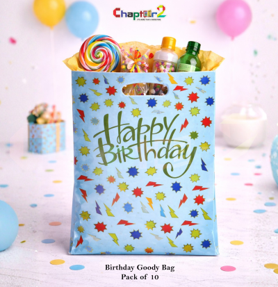 Happy Birthday Blue Confetti Goody Bags Pack of 10 – 10 x 6.5 Inches Party Favor Bags for Kids