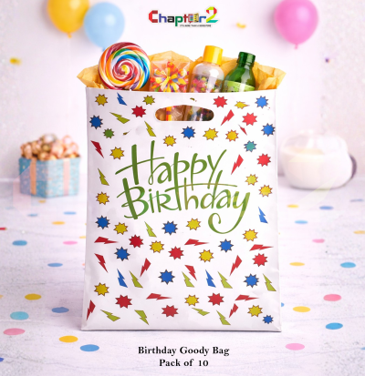 Happy Birthday Confetti Goody Bags Pack of 10 – 10 x 6.5 Inches Multicolor Party Favor Bags