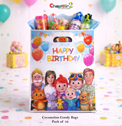 Cocomelon Theme Goody Bags 10 x 6.5 Inches Pack of 10 – Kids Birthday Party Favor Bags Cartoon Gift Bags