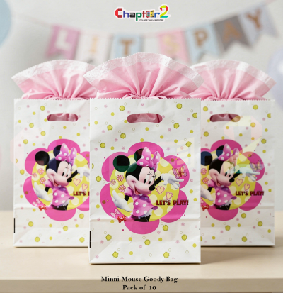 Minnie Mouse Theme Goody Bags Pack of 10 – 10 x 6.5 Inches Kids Birthday Party Favor Bags