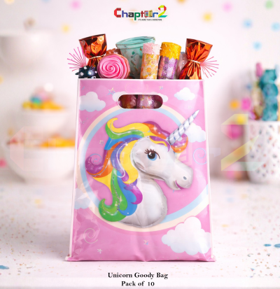 Unicorn Theme Goody Bags Pack of 10 – 10 x 6.5 Inches Kids Birthday Party Favor Bags