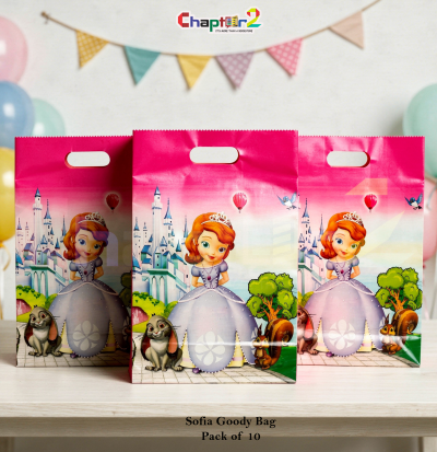 Sofia the First Goody Bags Pack of 10 – 10 x 6.5 Inches Princess Theme Party Favor Bags for Kids