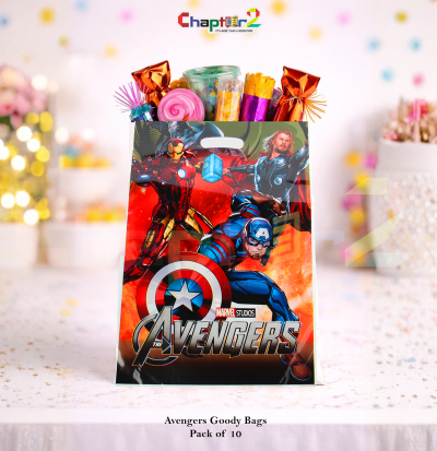Avengers Theme Birthday Goody Bags (12x9 Inches) – Pack of 10 | Kids Party Favor Bags Pakistan
