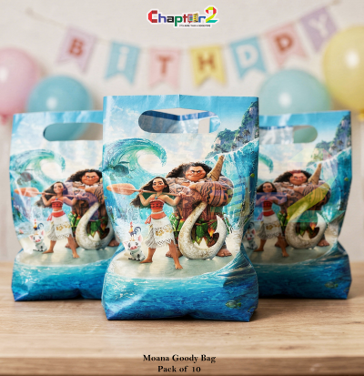 Moana Theme Goody Bags Pack of 10 – 10 x 6.5 Inches Kids Birthday Party Favor Bags