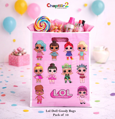 LOL Surprise Doll Goody Bags 10 x 6.5 Inches Pack of 10 – Kids Birthday Party Favor Bags Pink Gift Bags