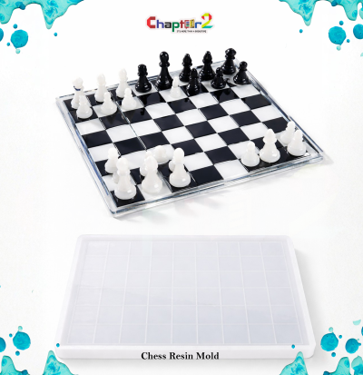 Chess Board Resin Mold | Silicone Chess Mold for DIY Epoxy Chess Board, Handmade Game Sets & Crafts
