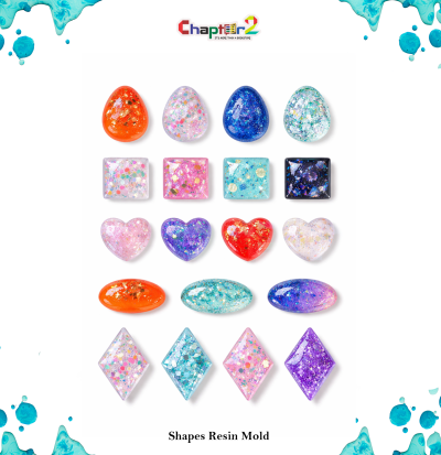 Multi Shapes Silicone Resin Mold | Mini Jewelry & Earring Epoxy Mold Set (Hearts, Ovals, Squares & More)