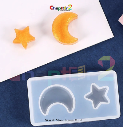 Star & Moon Resin Mold – Silicone Epoxy Mold for DIY Resin Crafts & Décor