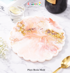 10 Inch Round Scalloped Plate Resin Mold | Silicone Epoxy Tray Mold for Serving Plate, DIY Art & Home Décor