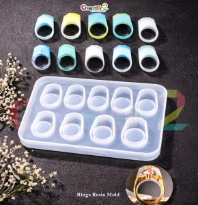 8 Cavity Rings Resin Mold | Silicone Ring Mold for DIY Jewelry, Epoxy Crafts & Mini Accessories