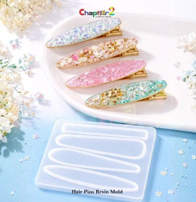 Hair Clips Resin Mold Set | Silicone Hair Pin Mold for DIY Epoxy Barrettes, Jewelry & Crafts