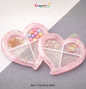 Heart Tray Silicone Resin Mold | Multi-Section Heart Shape Epoxy Mold for Jewelry, Snacks & Decor