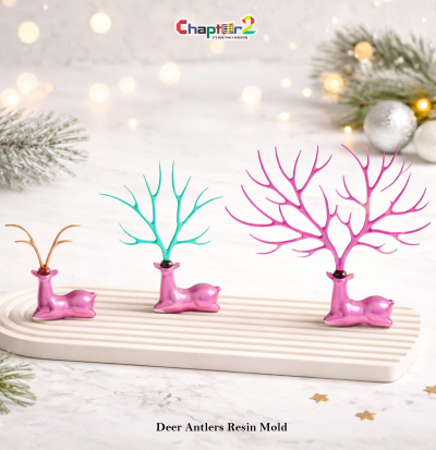 Deer Antlers Silicone Resin Mold Set | Tree & Deer Epoxy Mold for Wall Art, Tray & Decorative Crafts