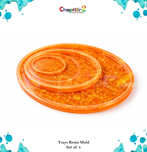Oval Tray Silicone Resin Mold Set (Set of 4) | Epoxy Serving Tray Molds for DIY Decor & Craft