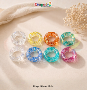 Rings Silicone Mold – 9 Cavity Round Ring Resin, Candle & Jewelry Mold (Approx. 8x6 Inch)