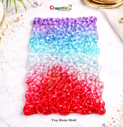 Rectangle Scalloped Tray Silicone Resin Mold | Epoxy Serving Tray Mold for DIY Home Décor