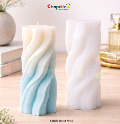Twisted Candle Resin Mold 6 Inch | Spiral Pillar Silicone Mold for DIY Candle & Resin Crafts