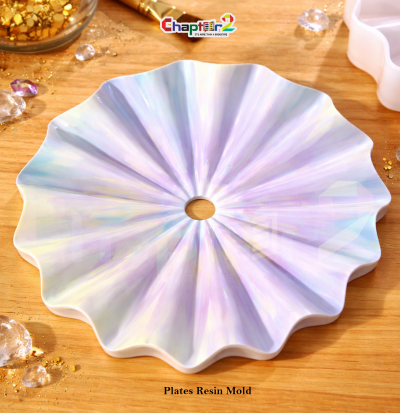 Round Plate Silicone Resin Mold | Sunburst Pattern Tray Mold | Epoxy Resin Plate Mold (13 Inch)