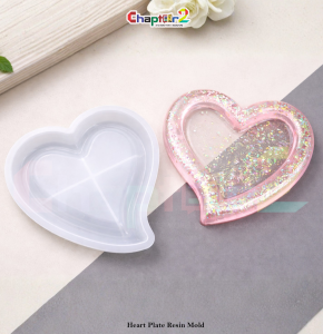 Heart Plate Resin Mold | Silicone Heart Tray Mold for Jewelry, Trinkets & Resin Art