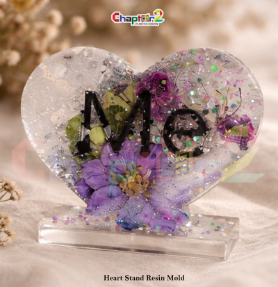 Heart Stand Silicone Resin Mold | Love Shape Display Stand Mold | Epoxy Resin Photo/Card Holder Mold