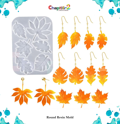 Leaf Silicone Resin Mold | Round Leaves Design DIY Epoxy Mold for Coasters, Jewelry & Crafts