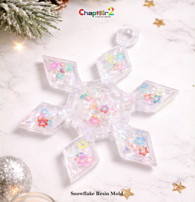 Geometric Snowflake Resin Mold | Epoxy Ornament & Keychain Mold | Silicone Winter Craft Mold