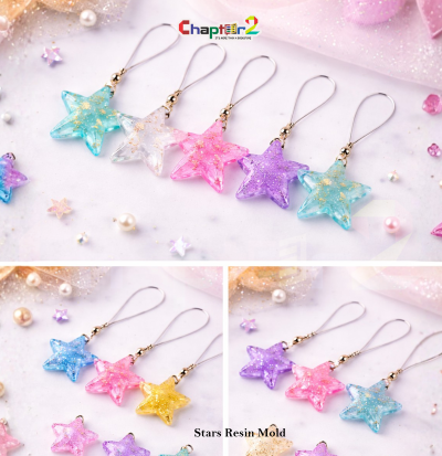 Star Shape Resin Mold Set | Epoxy Silicone Mold for Keychains, Jewelry & Decorations