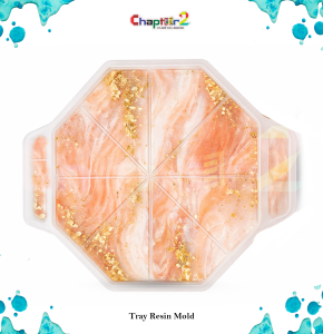 Geometric Tray Silicone Resin Mold | Octagon Serving Tray Mold with Handles for DIY Epoxy Crafts