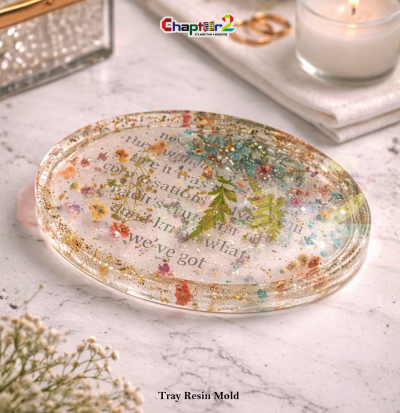 Oval Tray Resin Mold with Sections | Silicone Epoxy Mold for Serving Tray, Organizer & Decor