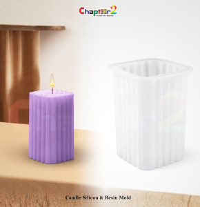 Fluted Candle Silicone Resin Mold | Modern Ribbed Cylinder Mold for DIY Epoxy & Candle Making