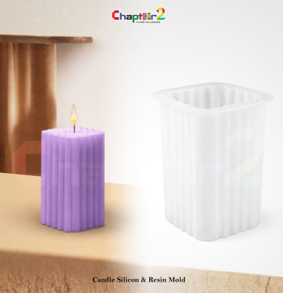 Fluted Candle Silicone Resin Mold | Modern Ribbed Cylinder Mold for DIY Epoxy & Candle Making