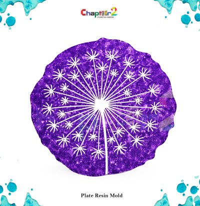 Floral Pattern Plate Resin Mold | Decorative Round Silicone Mold for Trays & Coasters